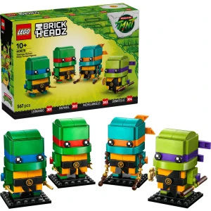 LEGO 40878 BrickHeadz Teenage Mutant Ninja Turtles box and built set